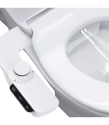 WYRAVIO Toilet Bidet Attachment, Toilet Bidet with 3 Modes, ABS Portable Bidet with 2 Self Cleaning Nozzle, Adjustable Feminine and Posterior Wash